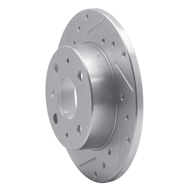 R1 88-92 Daihatsu CHARADE Front Right Drilled & Slotted Silver Brake Rotor - Image 3
