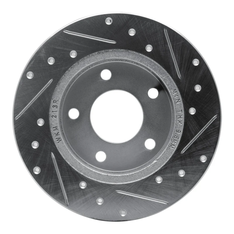R1 88-92 Dodge Monaco Rear Left Drilled & Slotted Silver Brake Rotor - Image 2