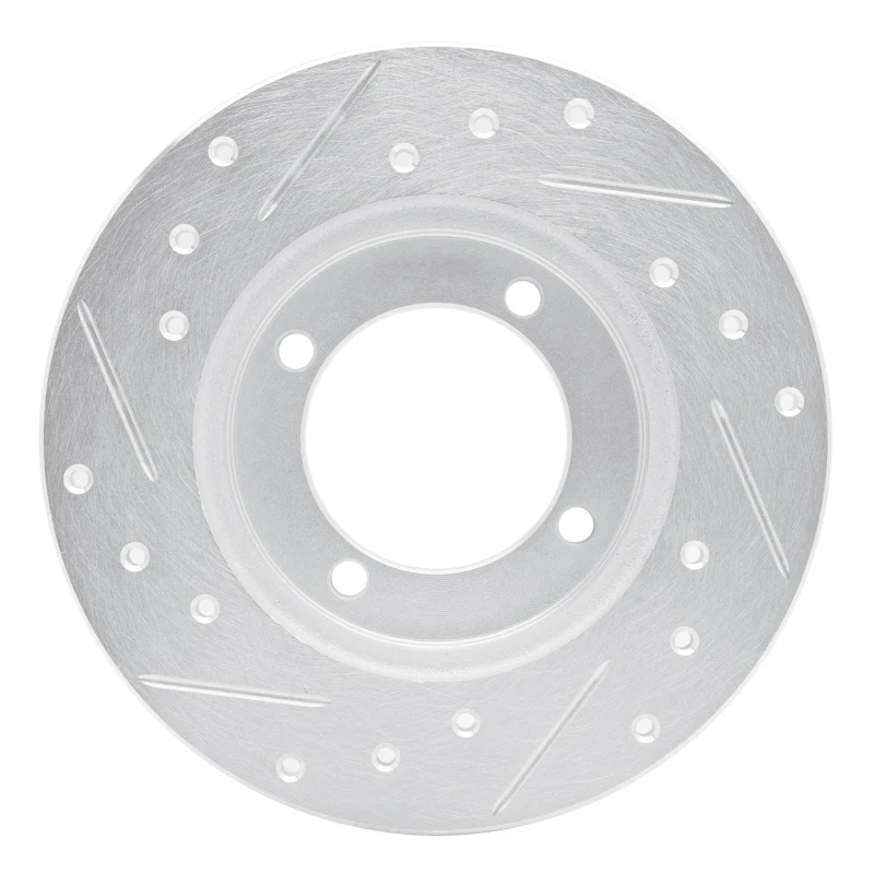R1 88-93 Ford Festiva Front Right Drilled & Slotted Silver Brake Rotor - Image 5