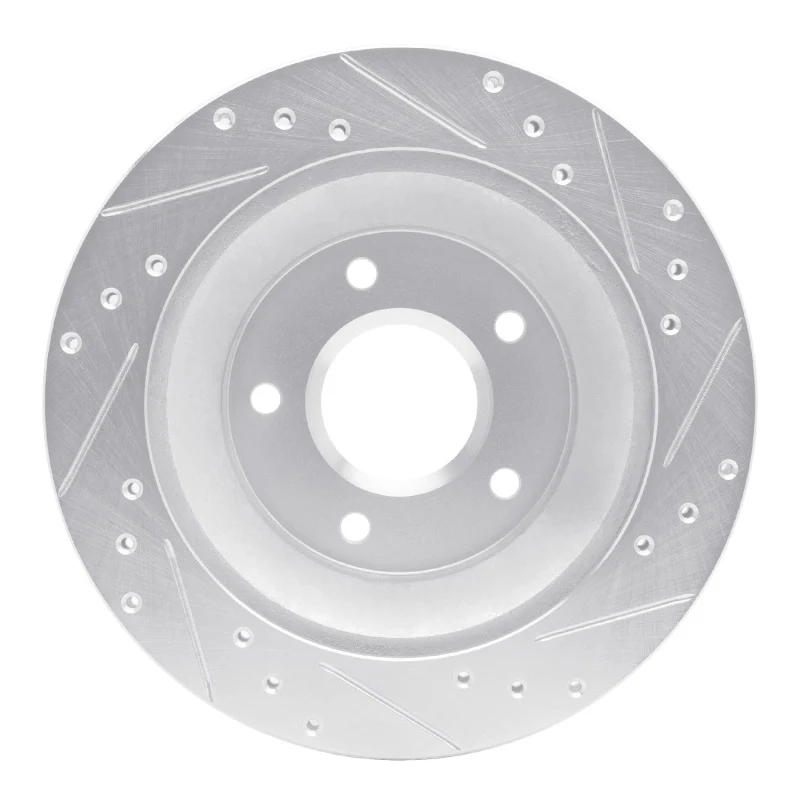 R1 88-94 Chevrolet Corvette Front Left Drilled & Slotted Silver Brake Rotor - Image 2