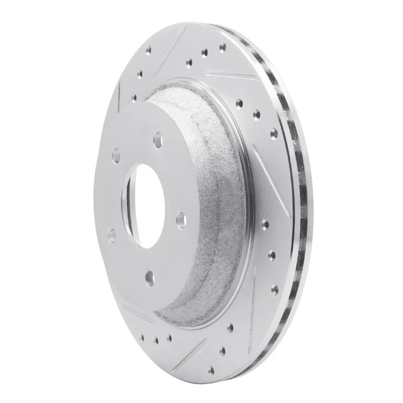 R1 88-94 Chevrolet Corvette Front Left Drilled & Slotted Silver Brake Rotor - Image 5