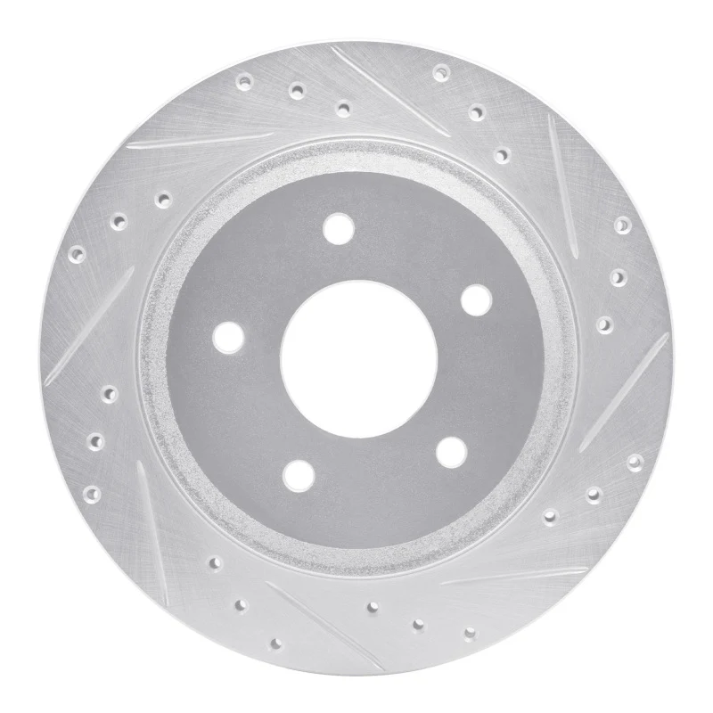 R1 88-94 Chevrolet Corvette Front Right Drilled & Slotted Silver Brake Rotor