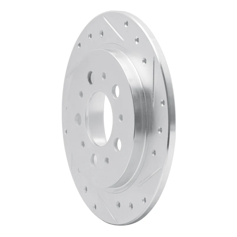 R1 88-94 Volvo 760 Series Rear Right Drilled & Slotted Silver Brake Rotor - Image 2