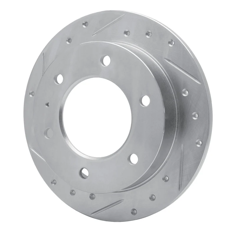R1 88-95 Isuzu AMIGO Rear Left Drilled & Slotted Silver Brake Rotor - Image 3