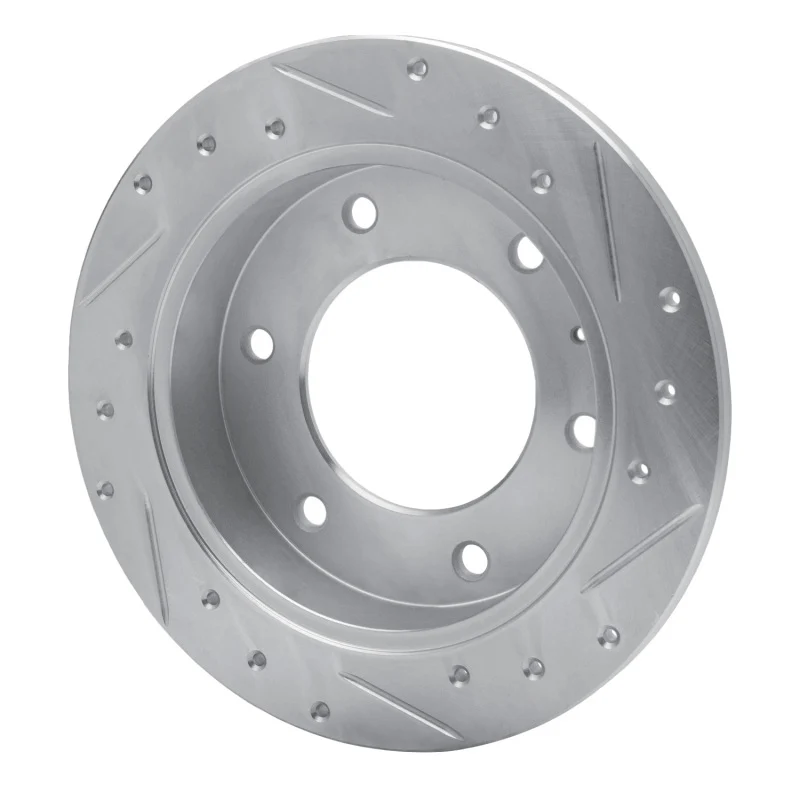 R1 88-95 Isuzu AMIGO Rear Left Drilled & Slotted Silver Brake Rotor - Image 5