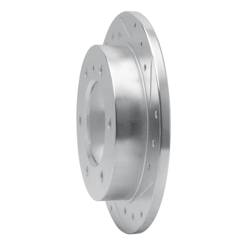 R1 88-95 Isuzu Pickup Rear Right Drilled & Slotted Silver Brake Rotor - Image 2
