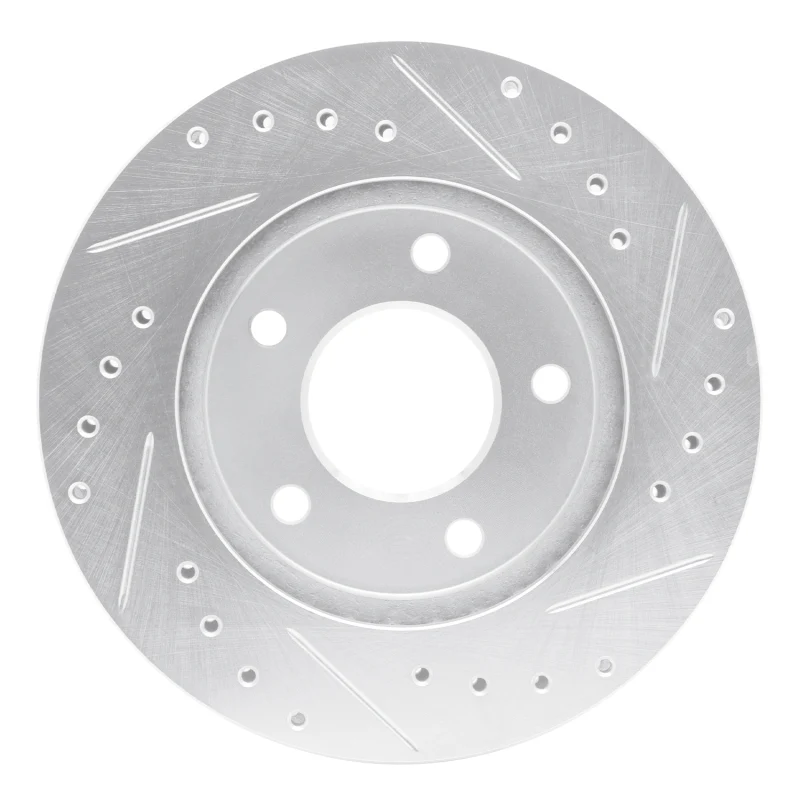 R1 88-96 Buick Regal Front Left Drilled & Slotted Silver Brake Rotor - Image 2