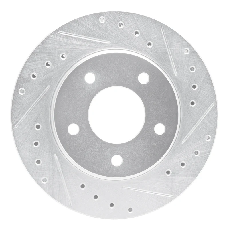 R1 88-96 Buick Regal Front Right Drilled & Slotted Silver Brake Rotor