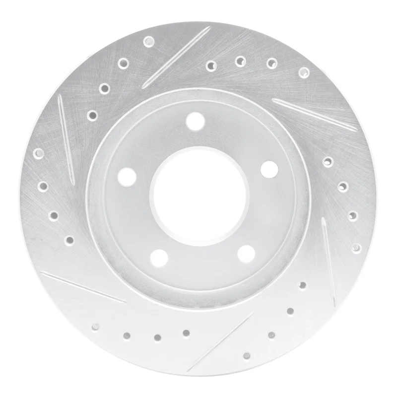 R1 88-96 Buick Regal Front Right Drilled & Slotted Silver Brake Rotor - Image 2