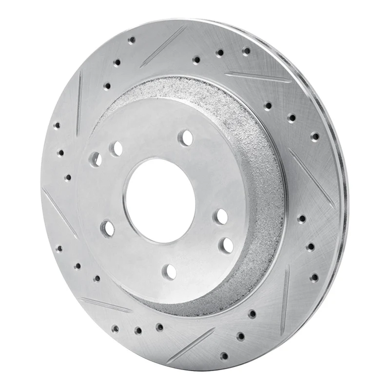 R1 88-96 Chevrolet Corvette Rear Left Drilled & Slotted Silver Brake Rotor - Image 4