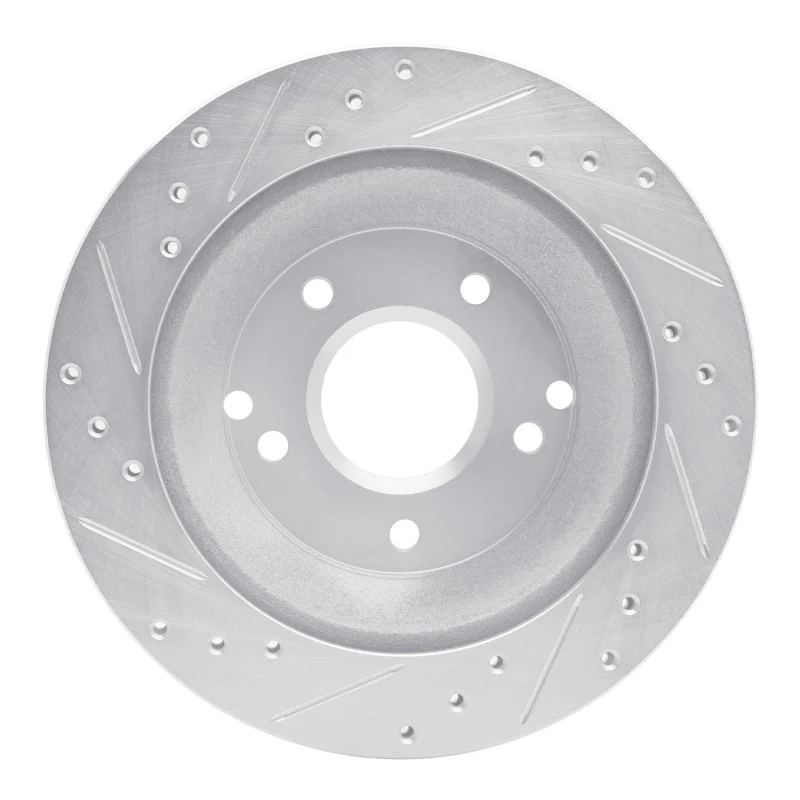 R1 88-96 Chevrolet Corvette Rear Right Drilled & Slotted Silver Brake Rotor - Image 2