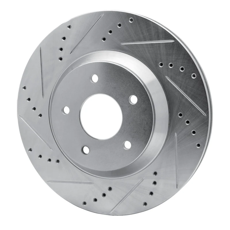 R1 88-96 Chevrolet Corvette Right Front Drilled & Slotted Silver Brake Rotor - Image 3