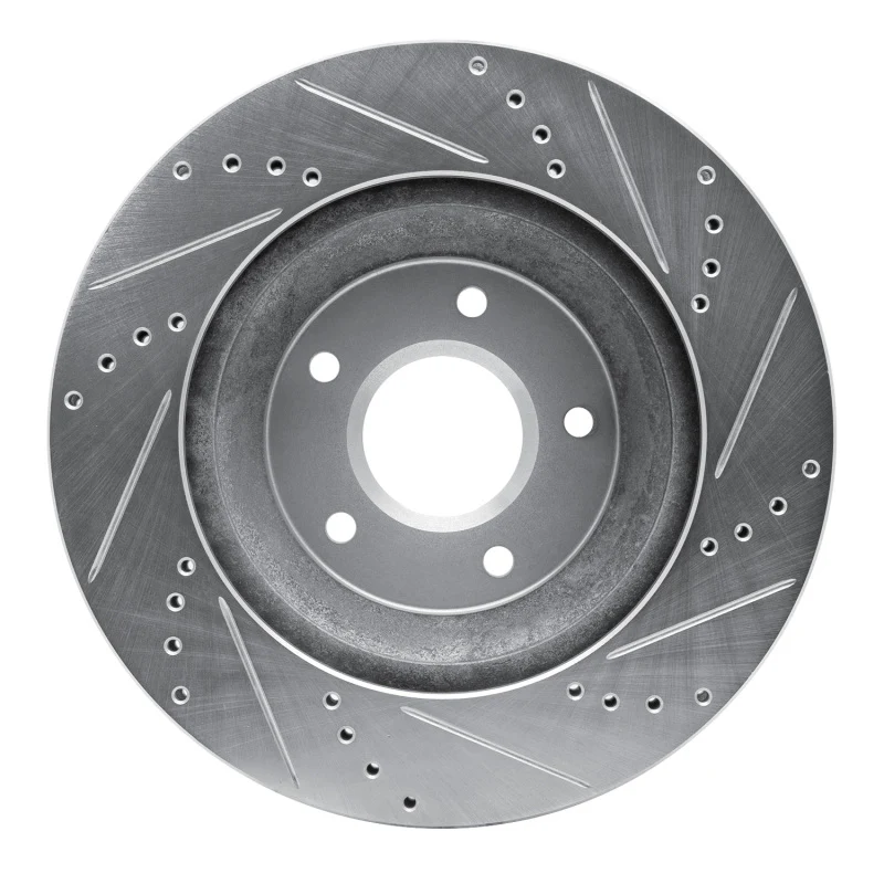R1 88-96 Chevrolet Corvette Right Front Drilled & Slotted Silver Brake Rotor - Image 4