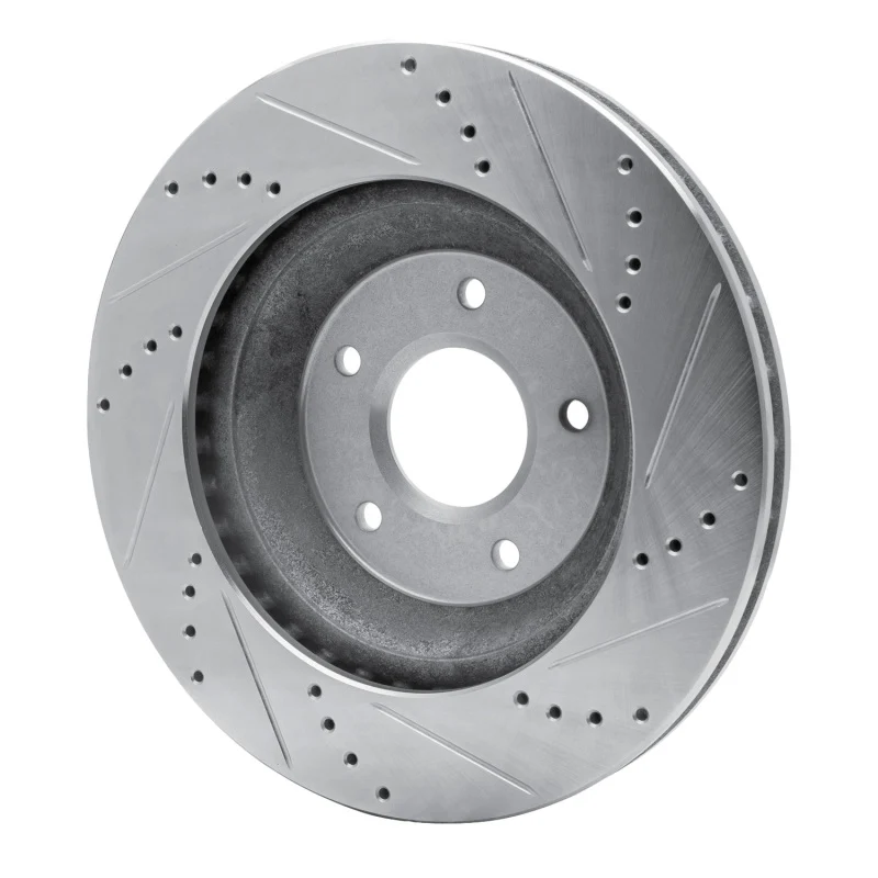 R1 88-96 Chevrolet Corvette Right Front Drilled & Slotted Silver Brake Rotor - Image 5