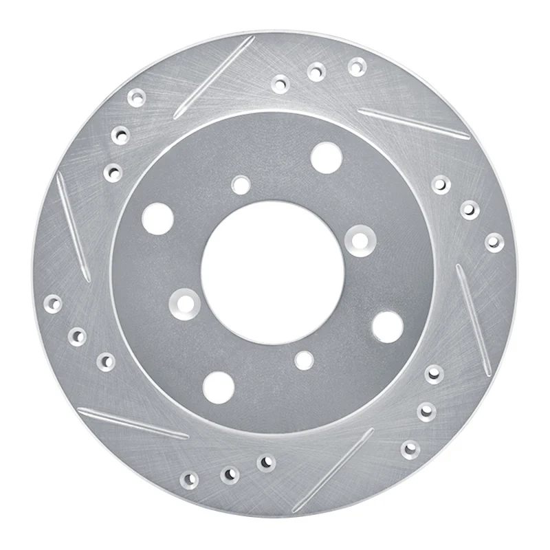 R1 89-01 Chevrolet Metro Front Left Drilled & Slotted Silver Brake Rotor