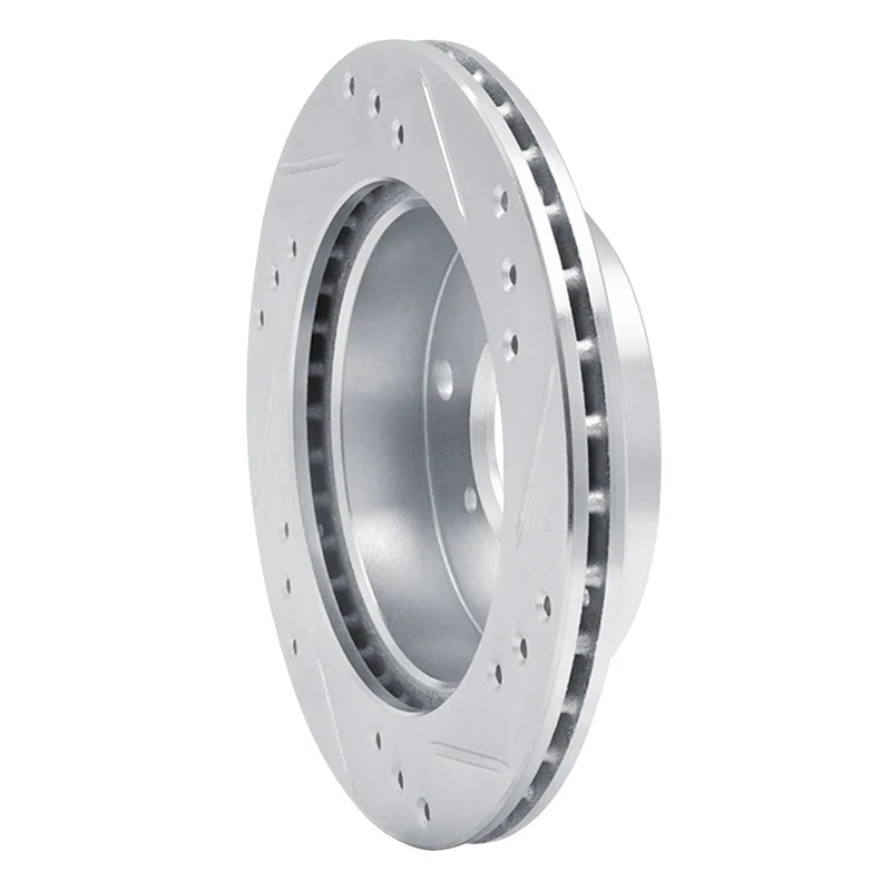 R1 89-01 Chevrolet Metro Front Left Drilled & Slotted Silver Brake Rotor - Image 4