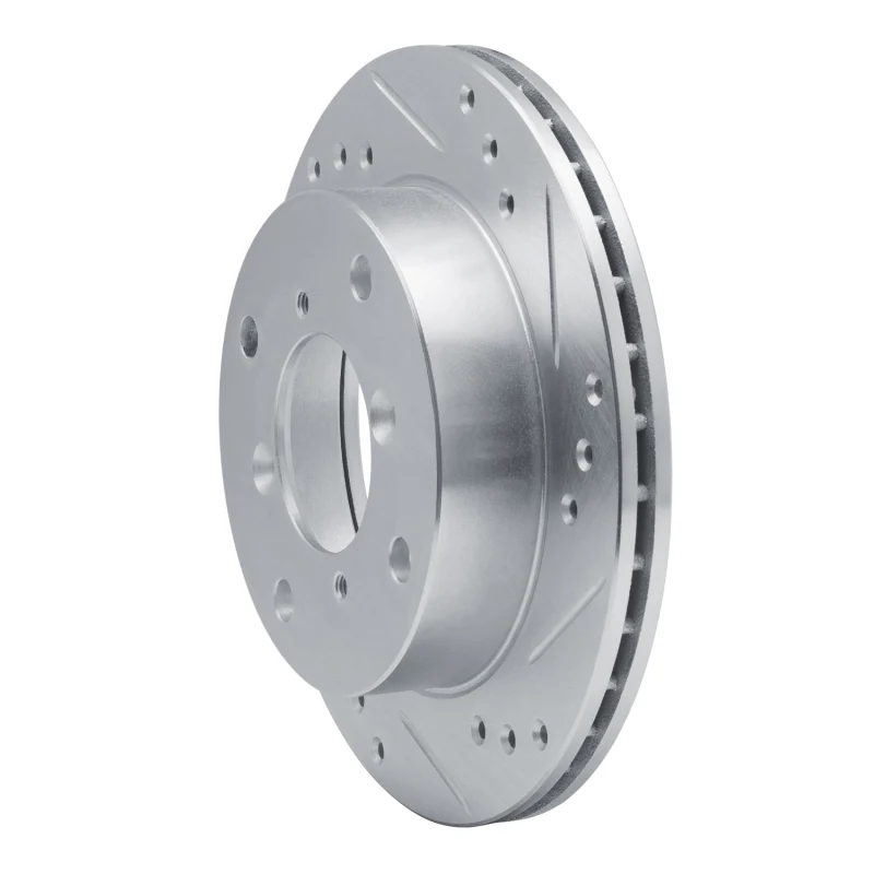 R1 89-01 Chevrolet Metro Front Right Drilled & Slotted Silver Brake Rotor - Image 2