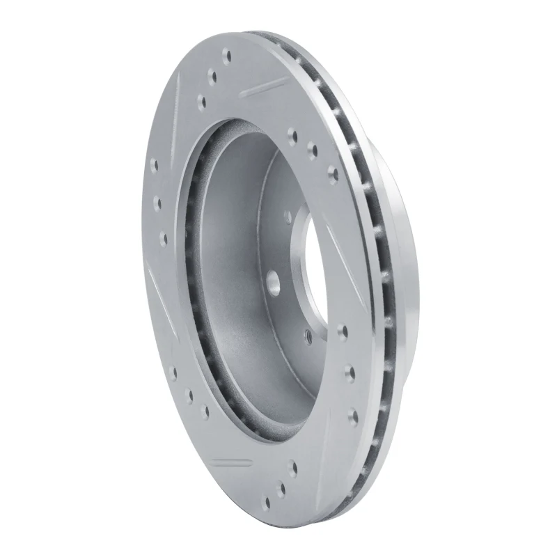 R1 89-01 Chevrolet Metro Front Right Drilled & Slotted Silver Brake Rotor - Image 4