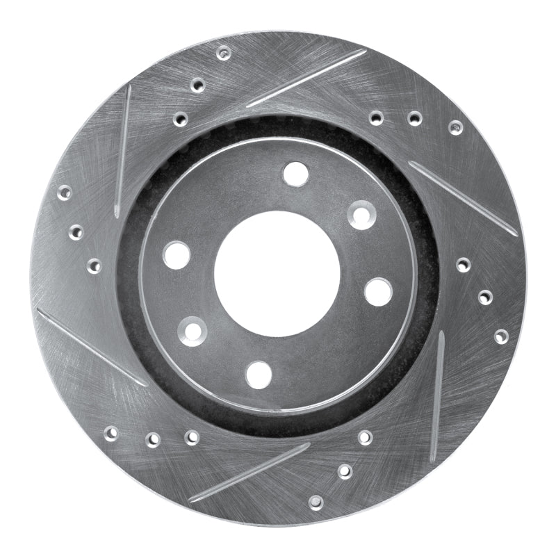 R1 89-91 Peugeot 405 Front Left Drilled & Slotted Silver Brake Rotor