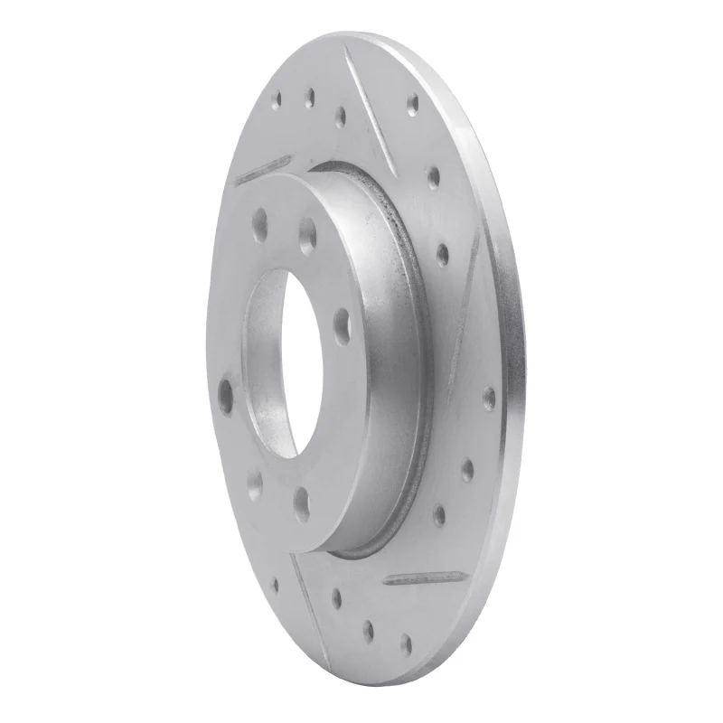 R1 89-91 Peugeot 405 Rear Right Drilled & Slotted Silver Brake Rotor - Image 3