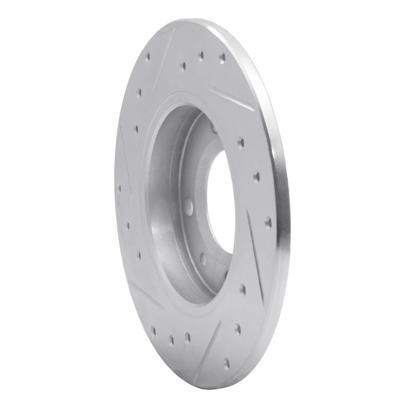 R1 89-91 Peugeot 405 Rear Right Drilled & Slotted Silver Brake Rotor - Image 4