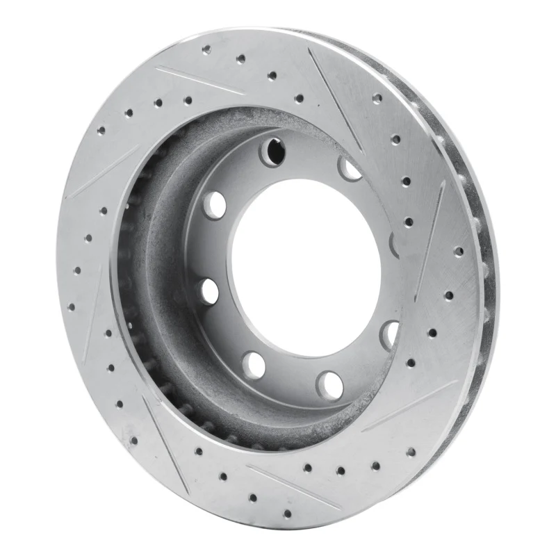 R1 89-93 Dodge W350 Front Left Drilled & Slotted Silver Brake Rotor - Image 5