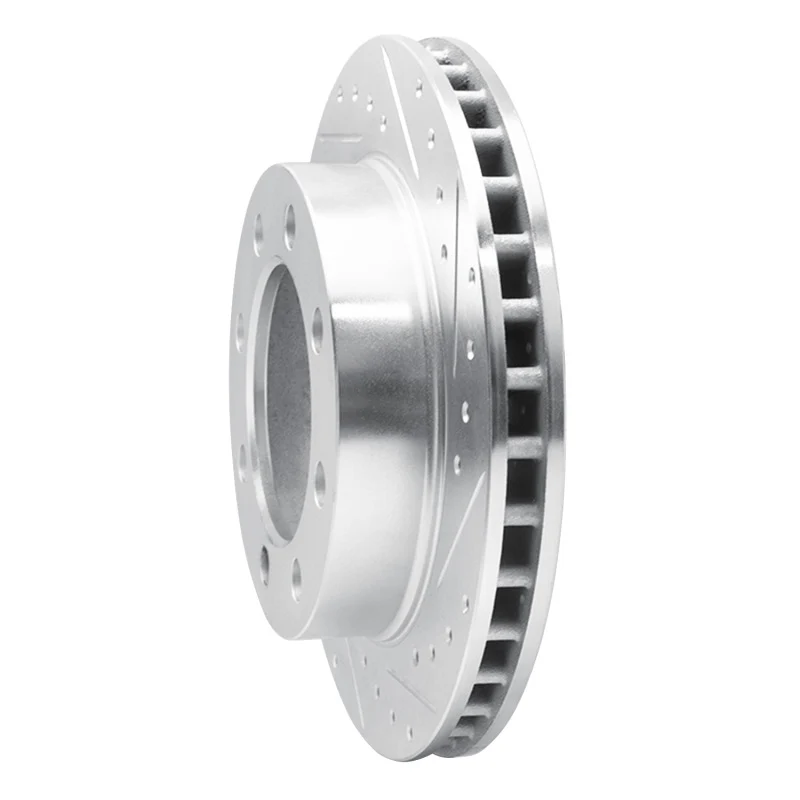 R1 89-93 Dodge W350 Front Right Drilled & Slotted Silver Brake Rotor - Image 3