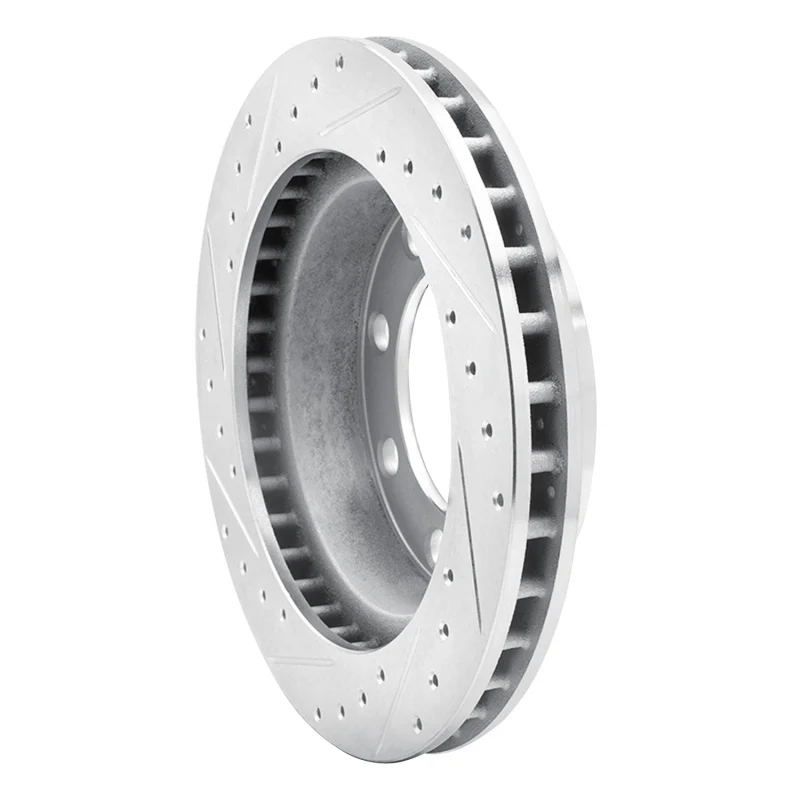 R1 89-93 Dodge W350 Front Right Drilled & Slotted Silver Brake Rotor - Image 4