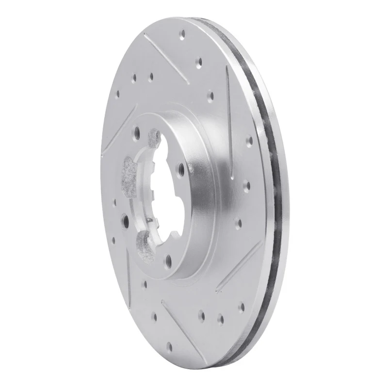 R1 89-94 Subaru Justy Front Right Drilled & Slotted Silver Brake Rotor - Image 2