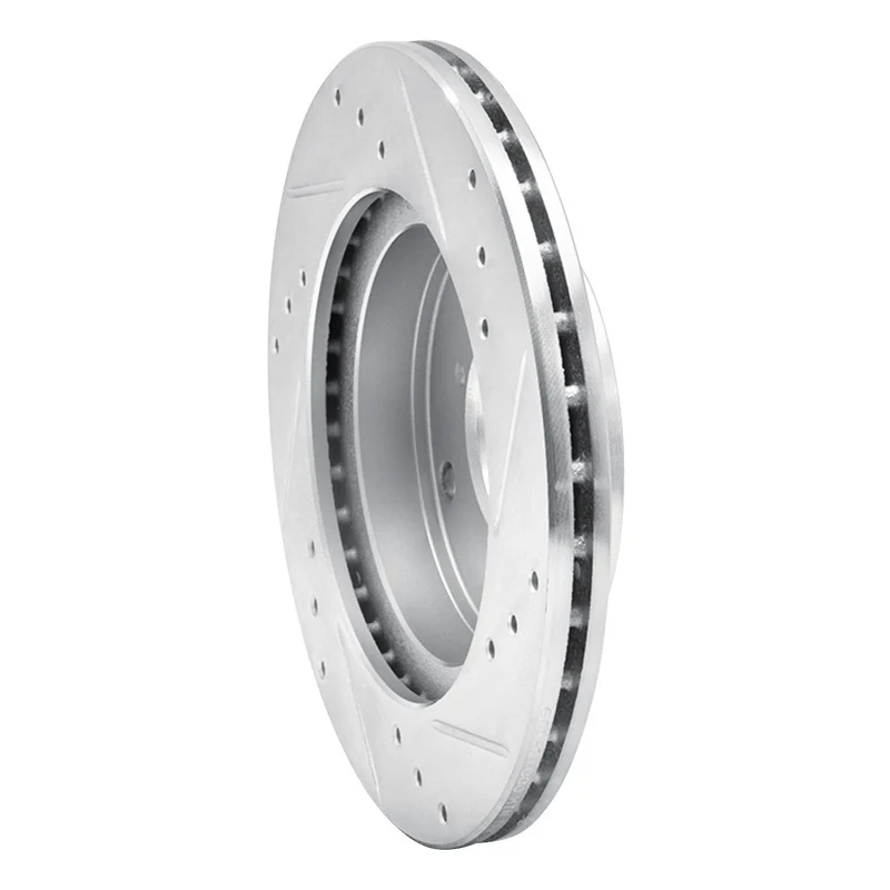 R1 89-94 Suzuki SWIFT Front Left Drilled & Slotted Silver Brake Rotor - Image 3