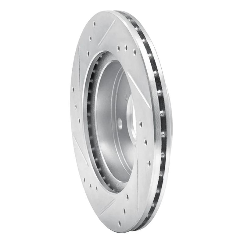 R1 89-94 Suzuki SWIFT Front Right Drilled & Slotted Silver Brake Rotor - Image 3