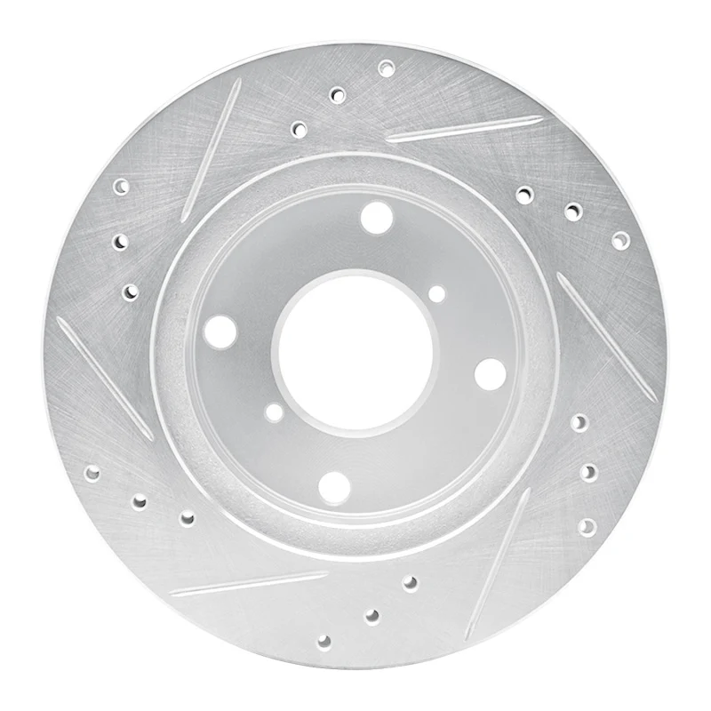 R1 89-94 Suzuki SWIFT Front Right Drilled & Slotted Silver Brake Rotor - Image 4