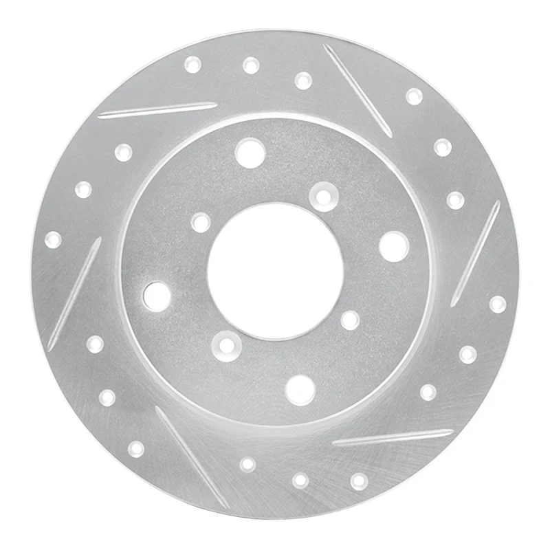 R1 89-94 Suzuki SWIFT Rear Right Drilled & Slotted Silver Brake Rotor