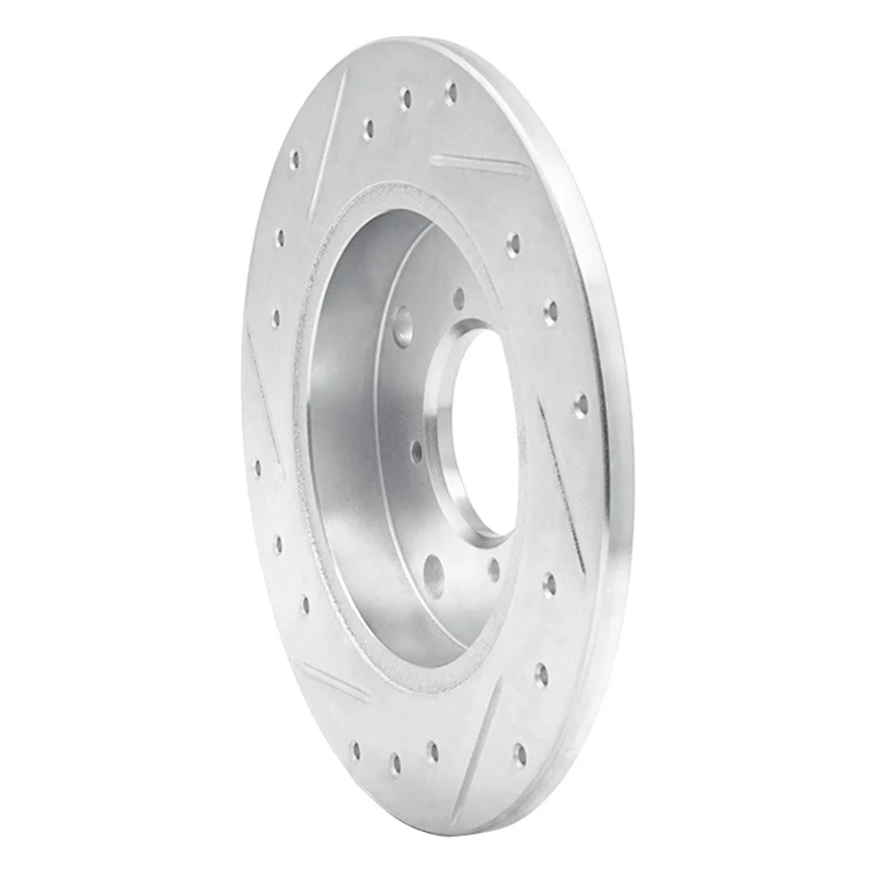 R1 89-94 Suzuki SWIFT Rear Right Drilled & Slotted Silver Brake Rotor - Image 5