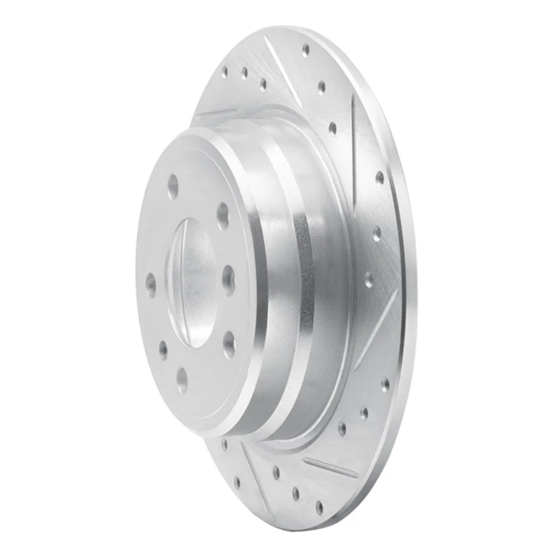 R1 89-95 BMW 525I (USA/Canada) Rear Right Drilled & Slotted Silver Brake Rotor - Image 3