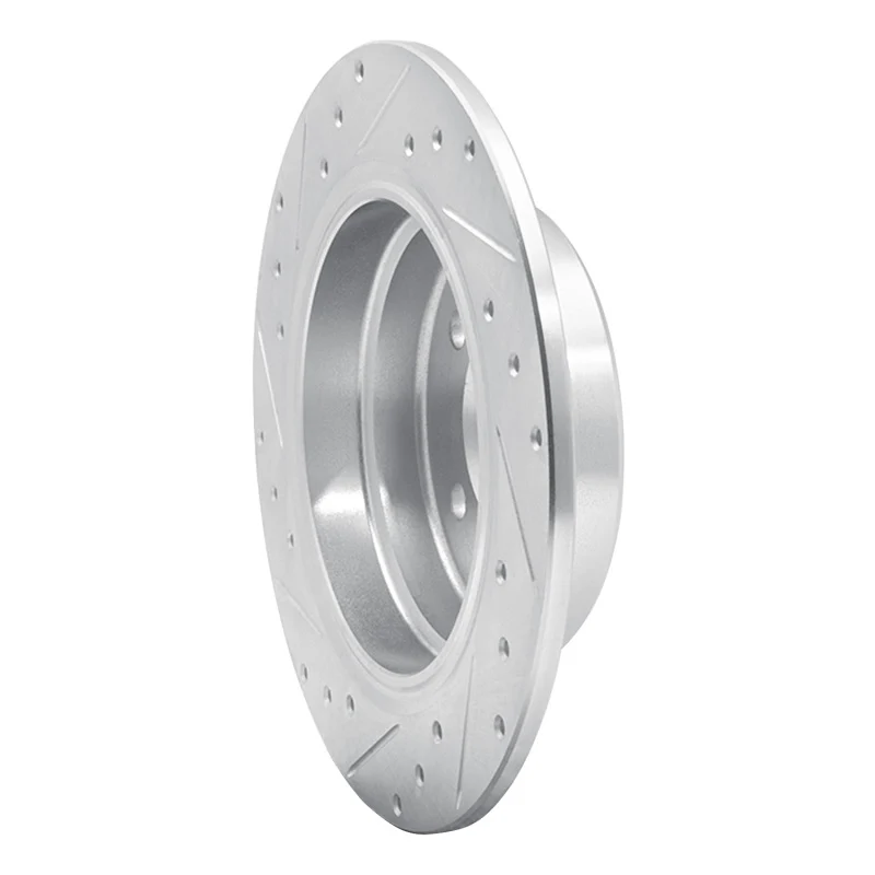 R1 89-95 BMW 525I (USA/Canada) Rear Right Drilled & Slotted Silver Brake Rotor - Image 4