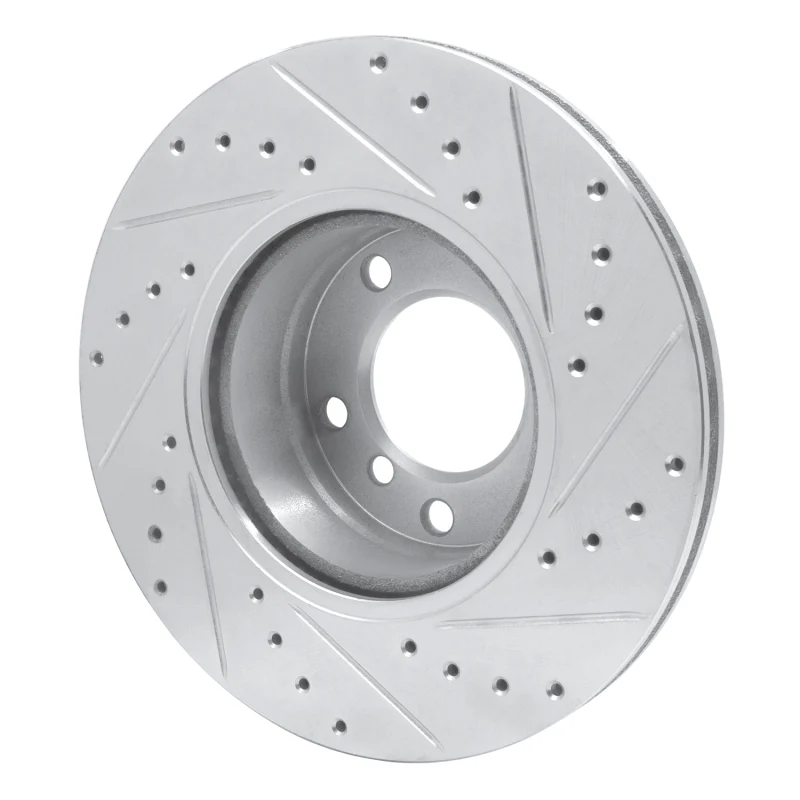 R1 89-95 BMW 525IT Front Left Drilled & Slotted Silver Brake Rotor - Image 5
