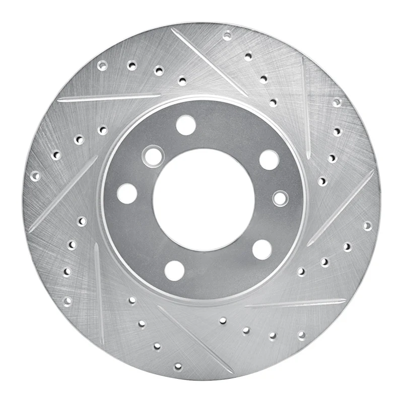 R1 89-95 BMW 530I Front Right Drilled & Slotted Silver Brake Rotor
