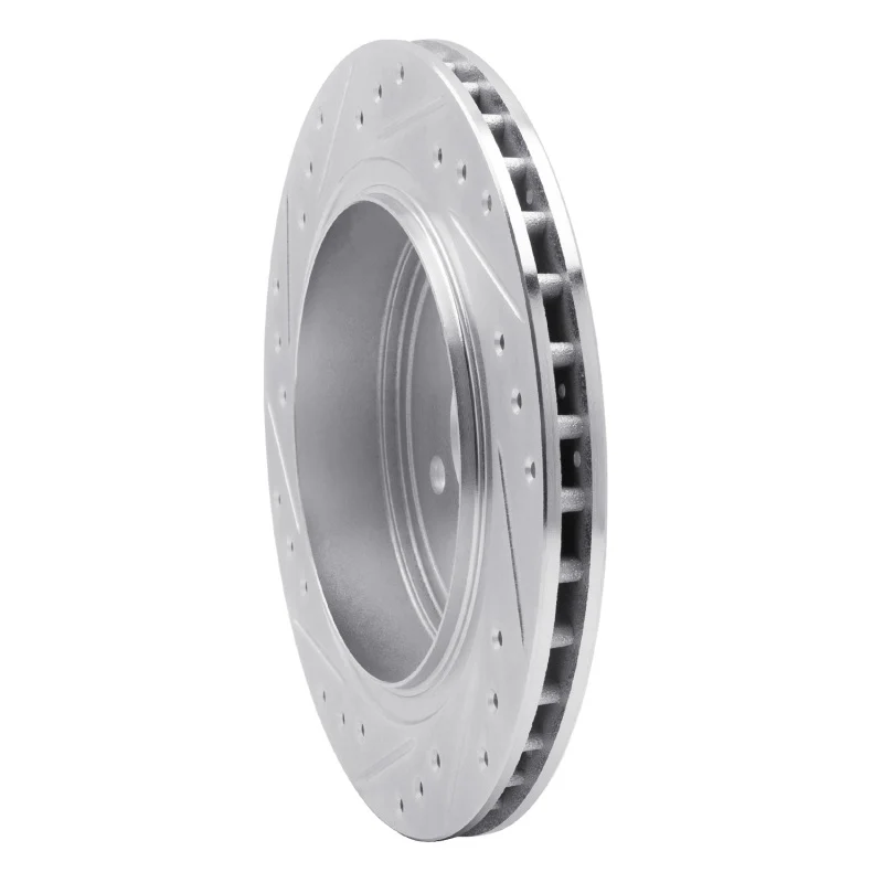 R1 89-95 Chrysler Daytona Rear Right Drilled & Slotted Silver Brake Rotor - Image 2