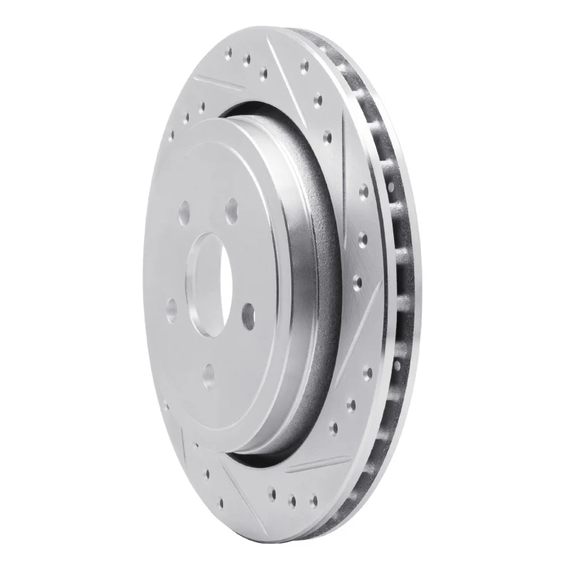 R1 89-95 Chrysler Daytona Rear Right Drilled & Slotted Silver Brake Rotor - Image 3