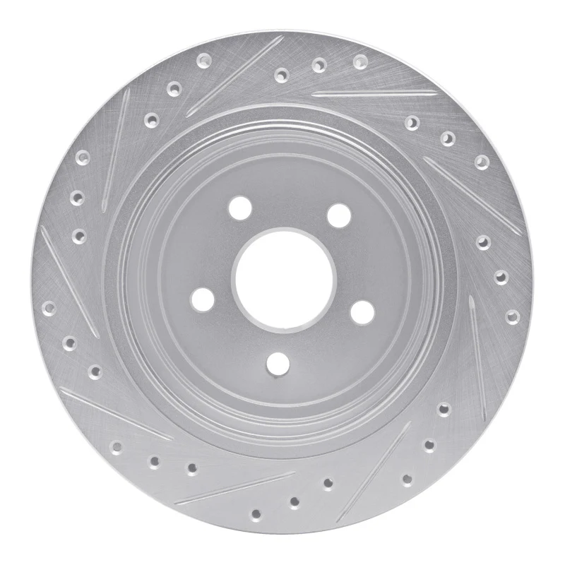 R1 89-95 Chrysler Daytona Rear Right Drilled & Slotted Silver Brake Rotor - Image 5