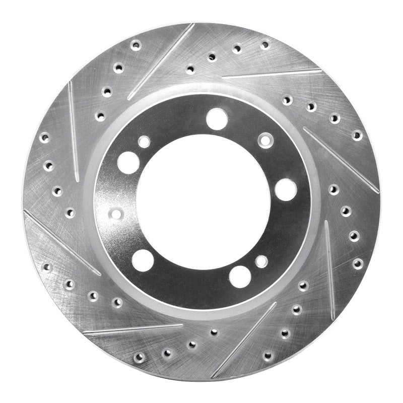 R1 89-97 Porsche 911 Front Left Drilled & Slotted Silver Brake Rotor