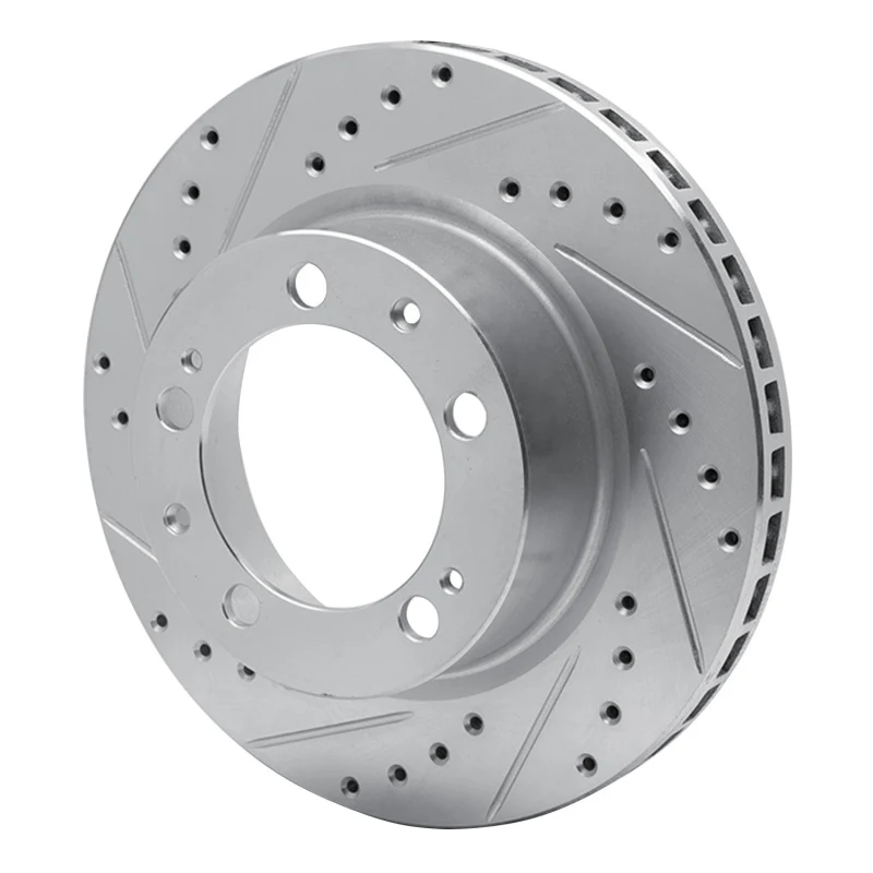 R1 89-97 Porsche 911 Front Left Drilled & Slotted Silver Brake Rotor - Image 2