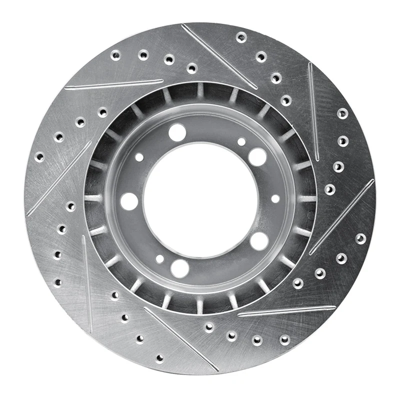 R1 89-97 Porsche 911 Front Left Drilled & Slotted Silver Brake Rotor - Image 3
