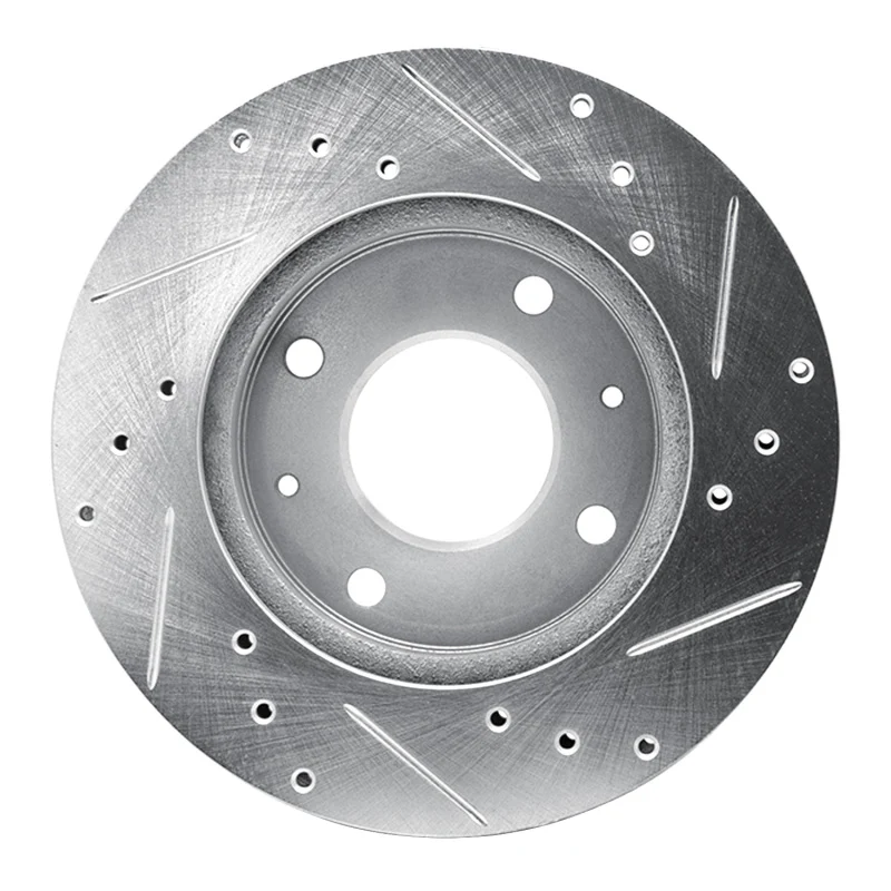 R1 89-98 Hyundai SONATA Front Left Drilled & Slotted Silver Brake Rotor - Image 5