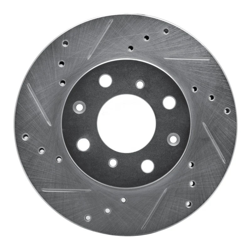 R1 90-00 Honda Civic DEL SOL Front Left Drilled & Slotted Silver Brake Rotor