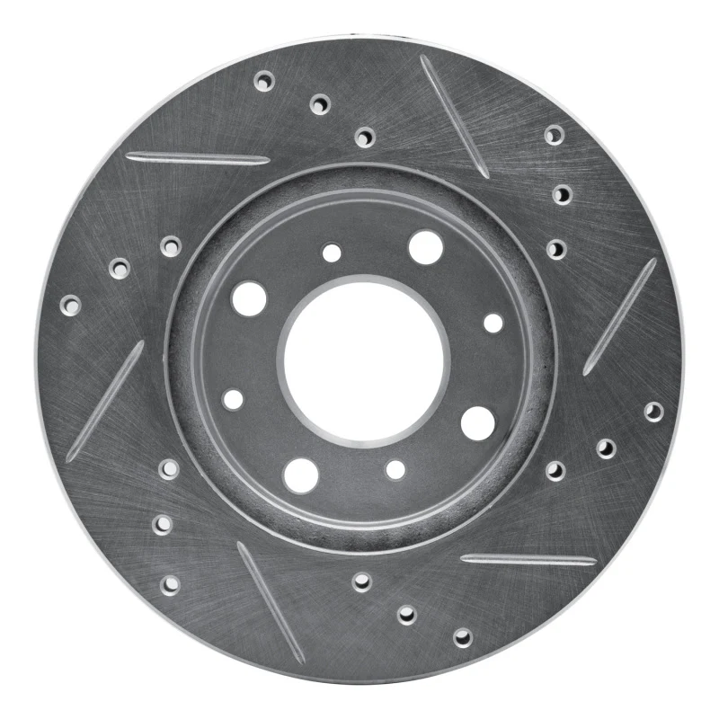 R1 90-00 Honda Civic DEL SOL Front Left Drilled & Slotted Silver Brake Rotor - Image 5