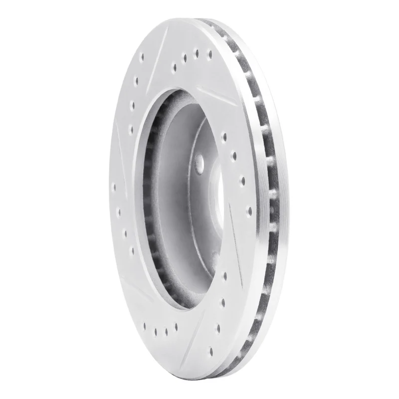 R1 90-01 Ford Escort Front Left Drilled & Slotted Silver Brake Rotor - Image 2