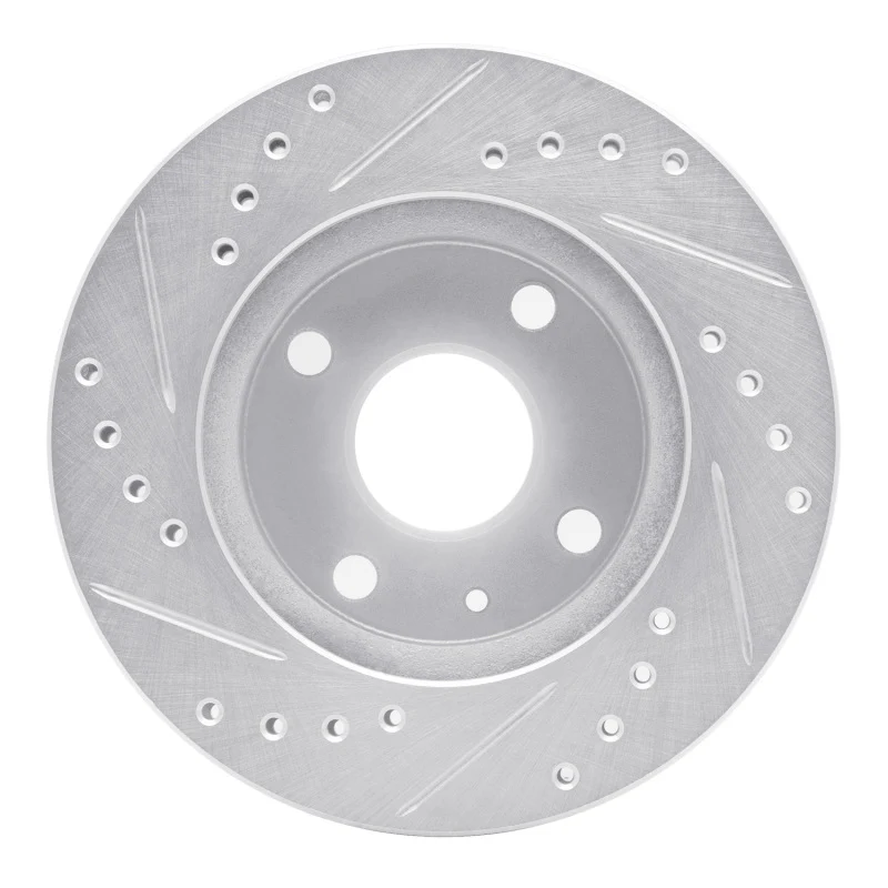 R1 90-01 Ford Escort Front Left Drilled & Slotted Silver Brake Rotor - Image 3