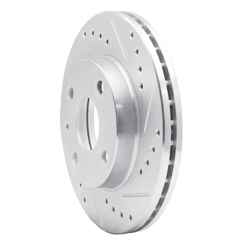 R1 90-01 Ford Escort Front Left Drilled & Slotted Silver Brake Rotor - Image 4